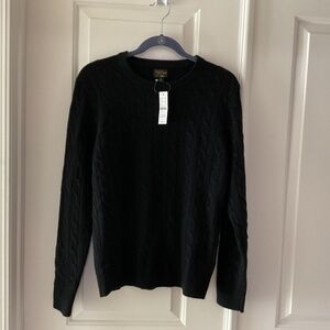 NWT Black Jcrew cable cashmere sweater